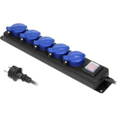 Orno PRZEDŁUŻACZ WARSZTAT 5x GNIAZD WŁĄCZNIK 5m IP44 H05RR-F 3x1,5