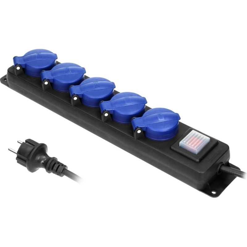 Orno PRZEDŁUŻACZ WARSZTAT 5x GNIAZD WŁĄCZNIK 5m IP44 H05RR-F 3x1,5