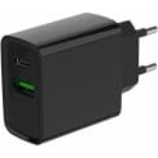 Gembird Power Delivery Charger USB-A USB-C 20W Black