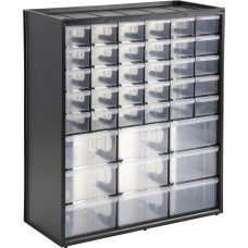 Stanley small parts magazine 1-93-981, tool box (black/transparent, 39 drawers)