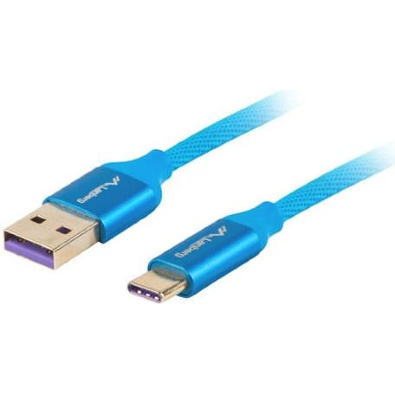 Lanberg USB cable Lanberg USB-A - USB-C 0.5 m Blue (CA-USBO-21CU-0005-BL)