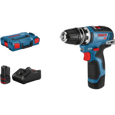 Bosch cordless drill GSR 12V-35 FC Professional, 12Volt (blue / black, 2x Li-ion battery 3.0Ah, with FlexiClick drill chuck, L-BOXX)