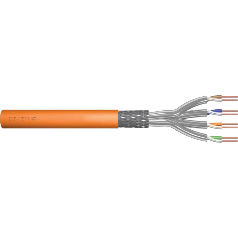Digitus Installation cable DIGITUS cat.7, S/FTP, Dca, wire, AWG 23/1, LSOH, 50m, orange, coated