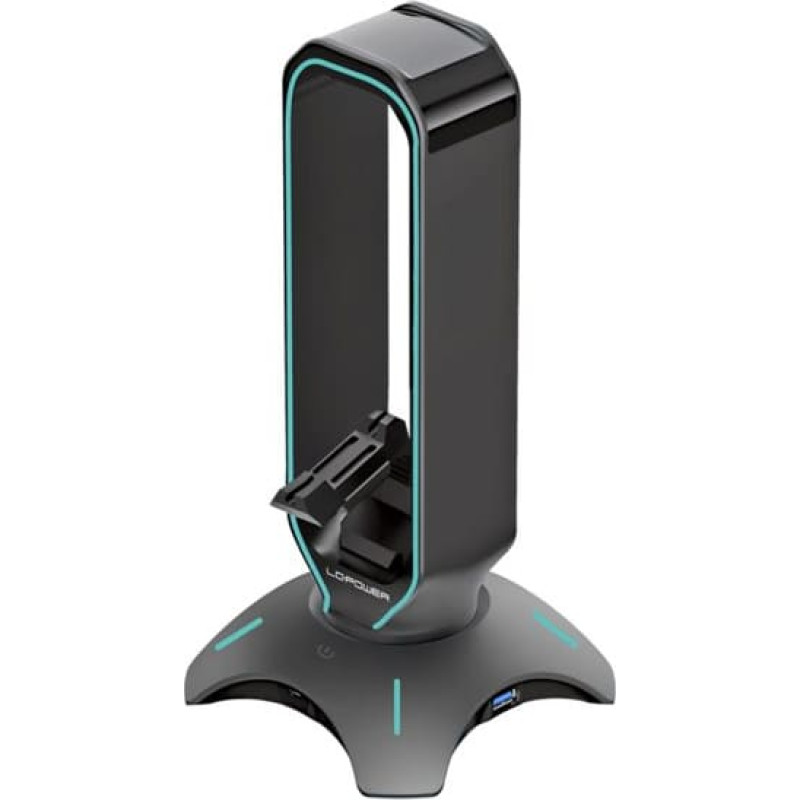 Lc-Power LC-HUB-HEAD-BUNGEE USB 3.0 Hub, Headphone Holder