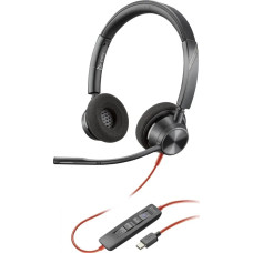 HP Poly Blackwire 3320 USB-C stereo headset + USB-C/A adapter (black)