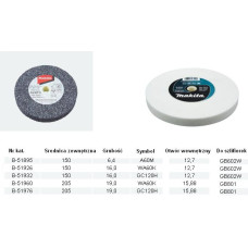 Makita KAMIEŃ DO SZKIFIERKI STOŁOWEJ A60M 150 x 6,4 x 12,7mm