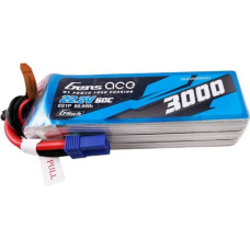 Gens Ace G-Tech 3000mAh 22.2V 60C 6S1P Lipo Battery Pack with EC5 plug