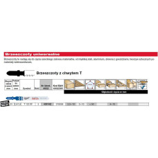 Milwaukee BRZESZCZOT DO WYRZYNARKI 91mm T123XF 5szt. METAL