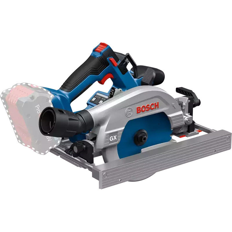 Bosch cordless portable circular saw GKS 18V-57-2 GX Professional solo + FSN 440 X (blue/black, without battery and charger, with guide rail for cross cuts)