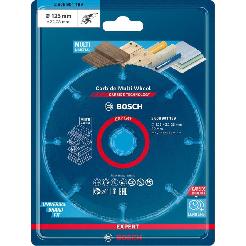 Bosch EXPERT Carbide MultiWheel cutting disc, O 125mm (for angle grinders)