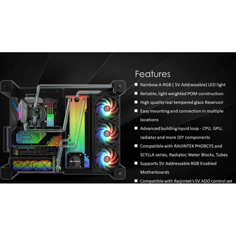 Raijintek ANTILA PURE R100B, pump (black/transparent, reservoir/pump combo)