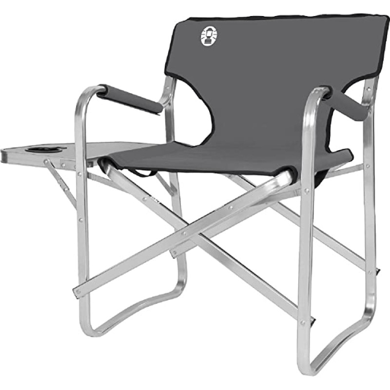 Coleman Aluminum Deck Chair with Table 2000038341, camping chair (grey/silver)