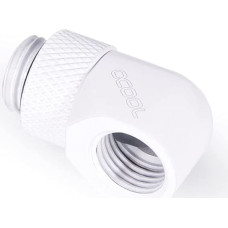 Alphacool icicle L connector rotatable G1/4 AG to G1/4 IG - white, connection (white, for soft hoses (PVC, silicone, neoprene))