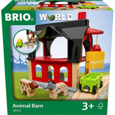 Ravensburger BRIO World animal barn with hay wagon, play building