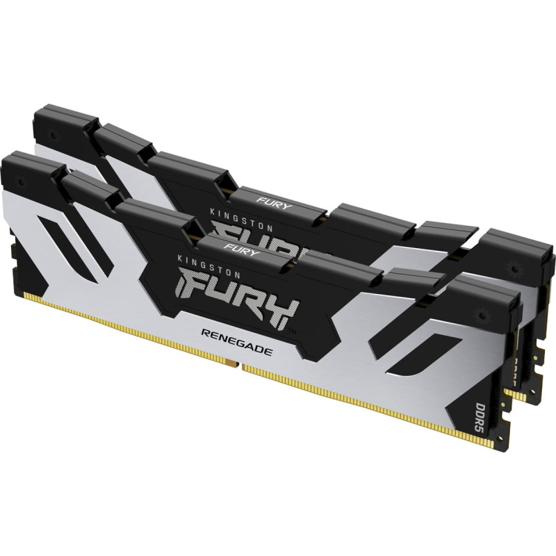 Kingston DDR5 32GB 6400 - CL - 32 - Dual-Kit - DIMM - KF564C32RSK2-32, fury renegade silver, black/silver