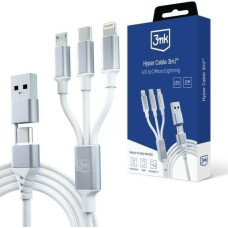 3MK Kabel USB 3MK USB-A + USB-C - USB-C + microUSB + Lightning 1.5 m Biały (5903108541237)
