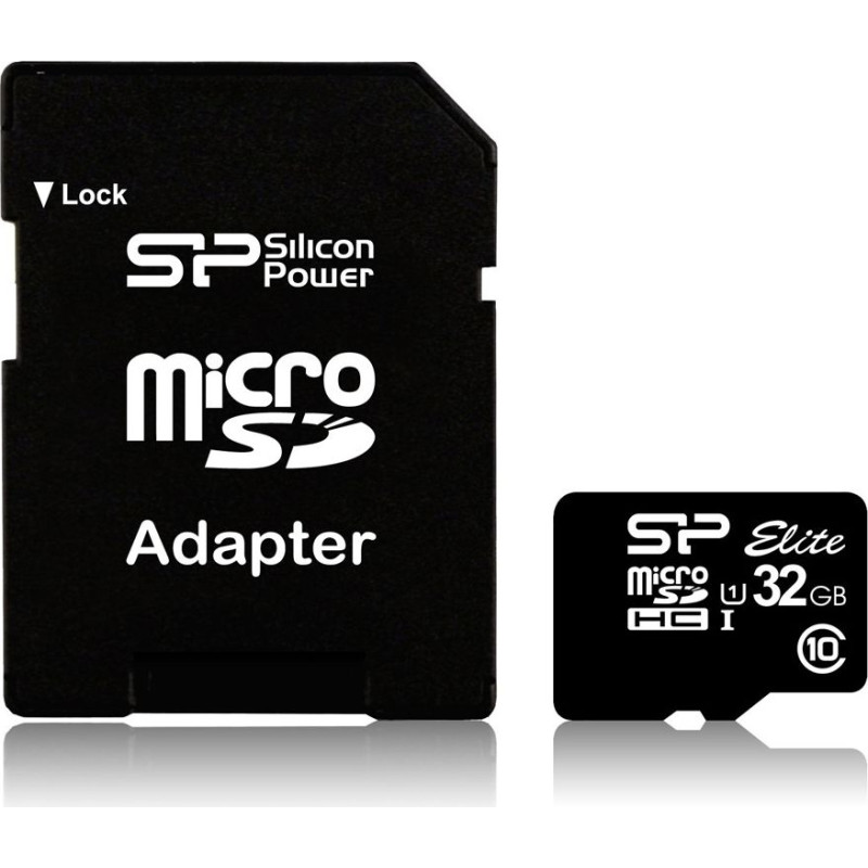 Silicon Power Tab Silicon Power Elite MicroSDHC 32 GB Class 10 UHS-I (SP032GBSTHBU1V10-SP)