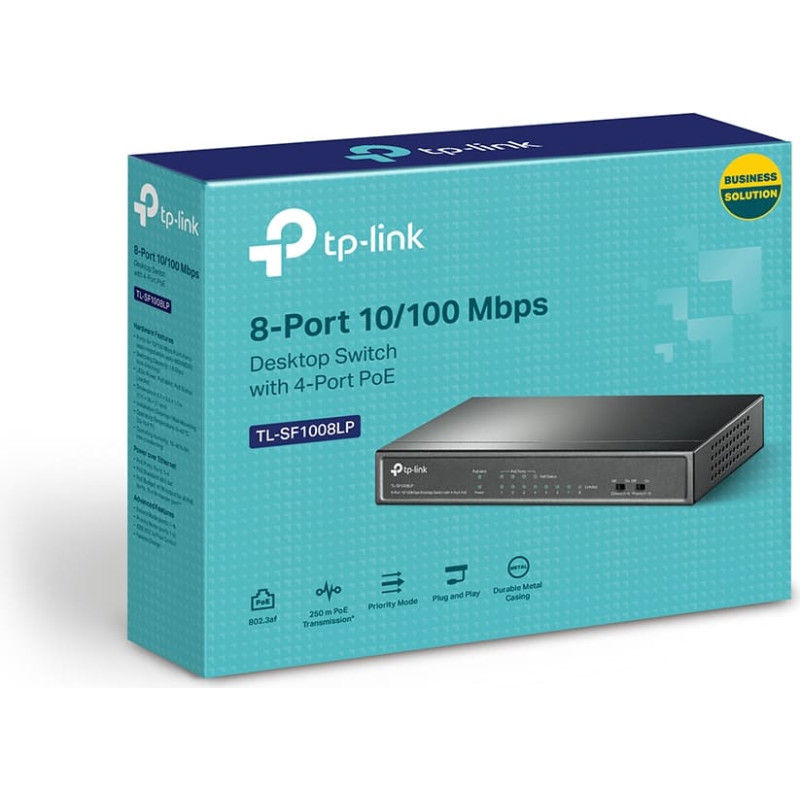 Tp-Link Switch|TP-LINK|TL-SF1008LP|Desktop/pedestal|8x10Base-T / 100Base-TX|PoE ports 4|TL-SF1008LP