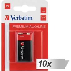 Verbatim 10x1 Verbatim Alkaline battery 9V-Block 6 LR 61           49924