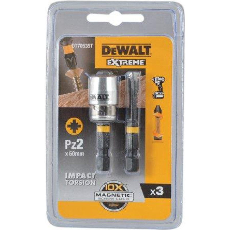 Dewalt KOŃCÓWKA UDAR. PZ2 2szt. +UCHWYT MAGNETYCZNY EXTREME IMPACT TORSION