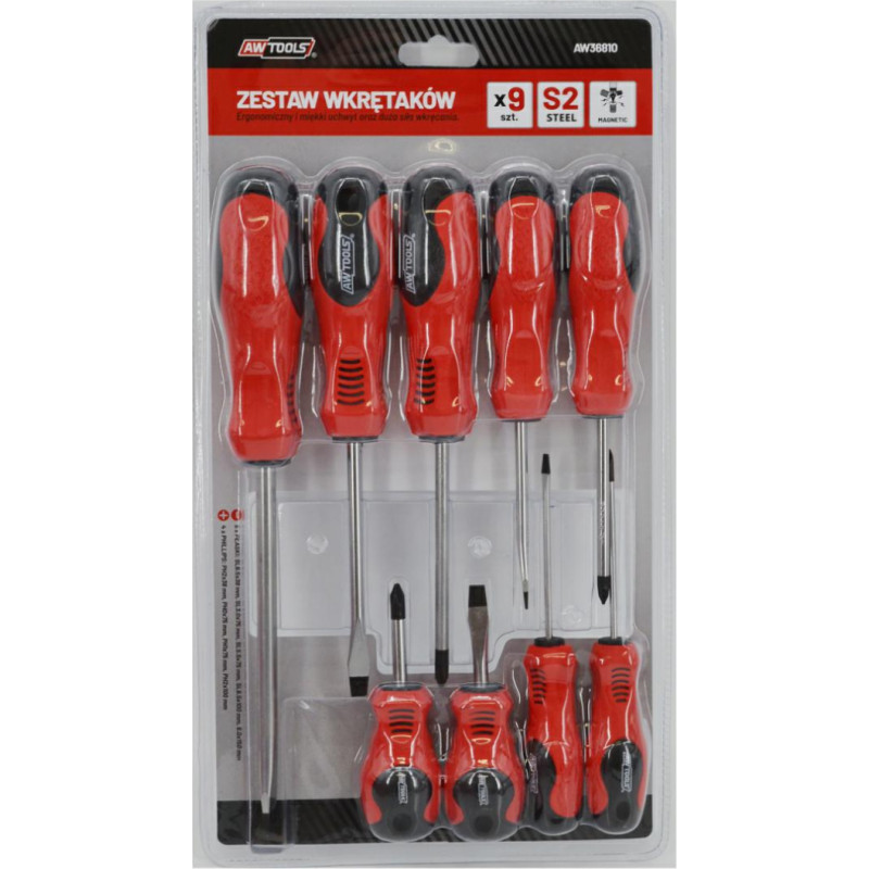 Awtools AW SCREWDRIVER SET BLISTER S2 9pcs