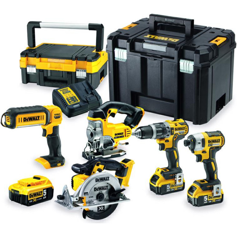 Dewalt .ZESTAW COMBO 18V DCD796+DCF887+DCS39+DCS331+DCL050) 3x5,0Ah TSTAK DCK551P3T