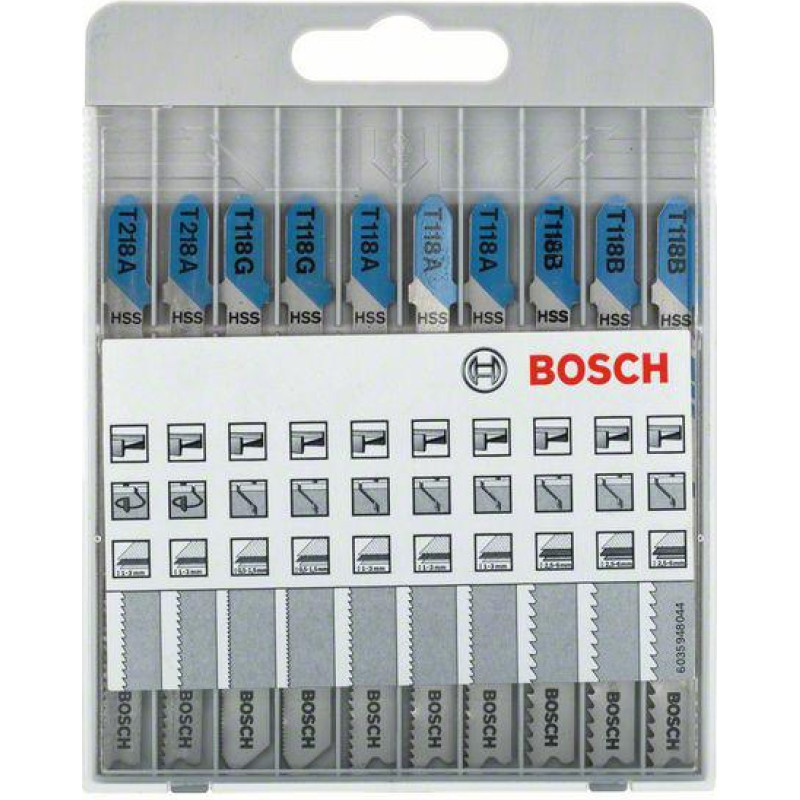 Bosch 10 pcs. Jigsaw Blade Kit basic for Metal and Wood