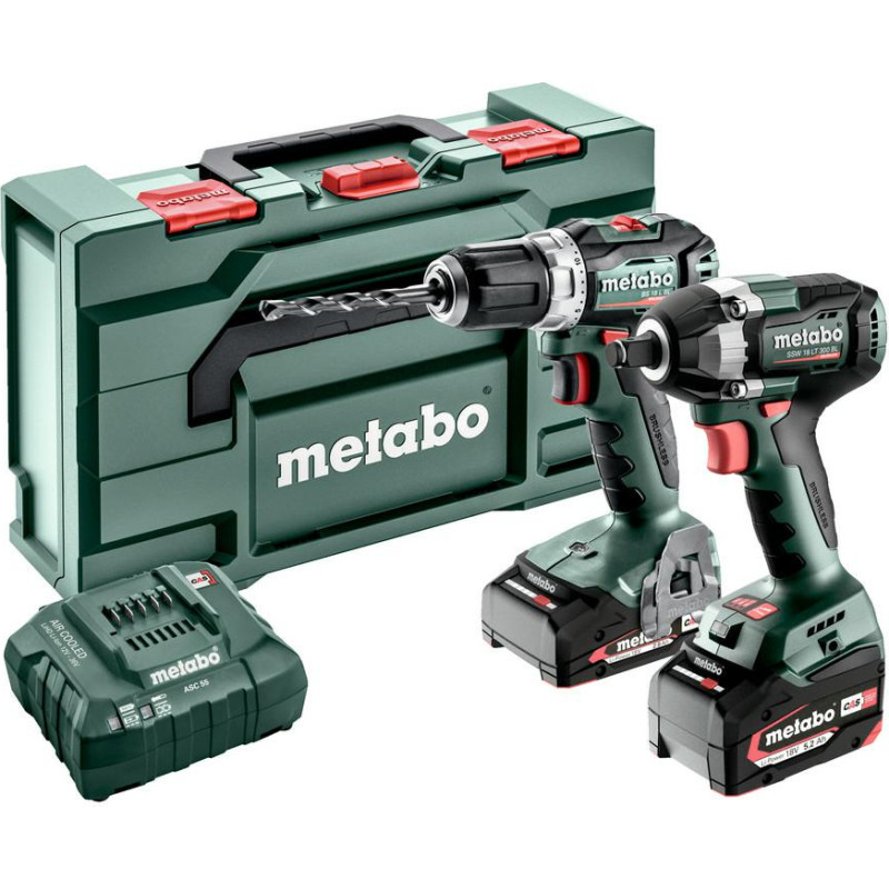 Metabo .ZESTAW COMBO 18V 2.9.2 (BS 18 L BL + SSW 300) 1x5,2Ah 1x2,0Ah METABOX