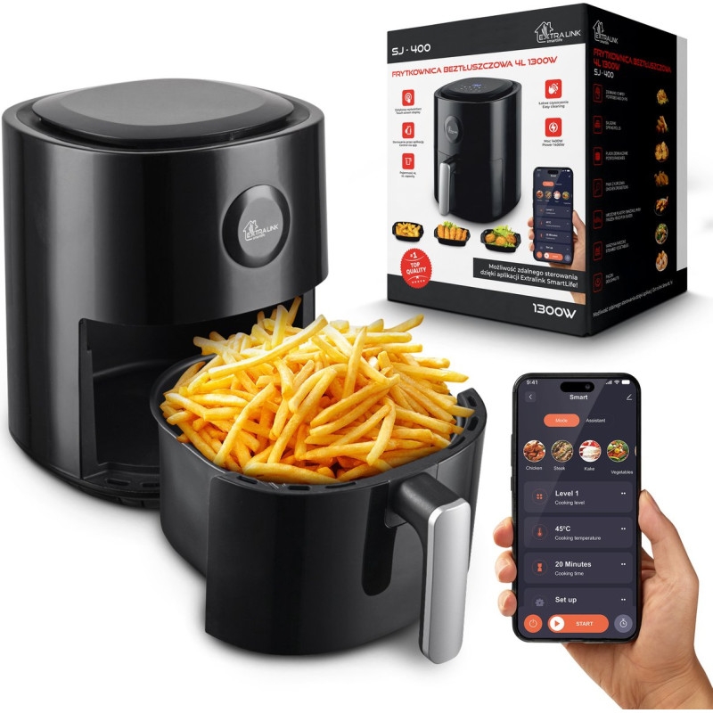 Extralink Smart Life Air Fryer SJ-400 4L EU | Air fryer | 1300W