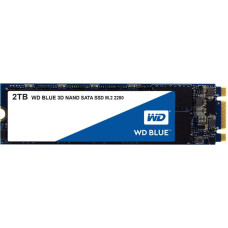 Western Digital SSD|WESTERN DIGITAL|Blue|2TB|M.2|SATA 3.0|TLC|Write speed 530 MBytes/sec|Read speed 560 MBytes/sec|2.3mm|TBW 500 TB|MTBF 1750000 hours|WDS200T2B0B