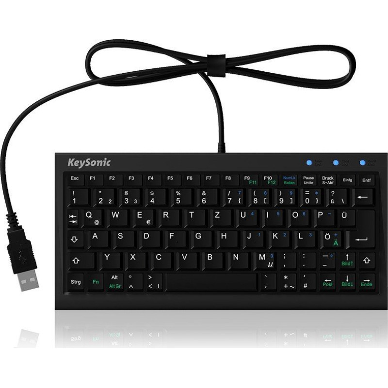 Keysonic DE Layout - KeySonic ACK-3401, keyboard (black, X-type membrane)