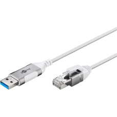 Goobay Ethernet adapter cable USB-A 3.2 Gen1 > RJ-45, Slim (white, 3 meters)