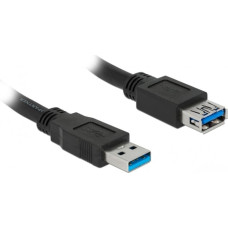 Delock USB 3.2 Gen 1 extension cable, USB-A male > USB-A female (black, 2 meters, SuperSpeed)