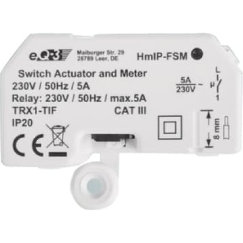 Homematic Ip switching and measuring actuator for flush mounting (HmIP-FSM), relay