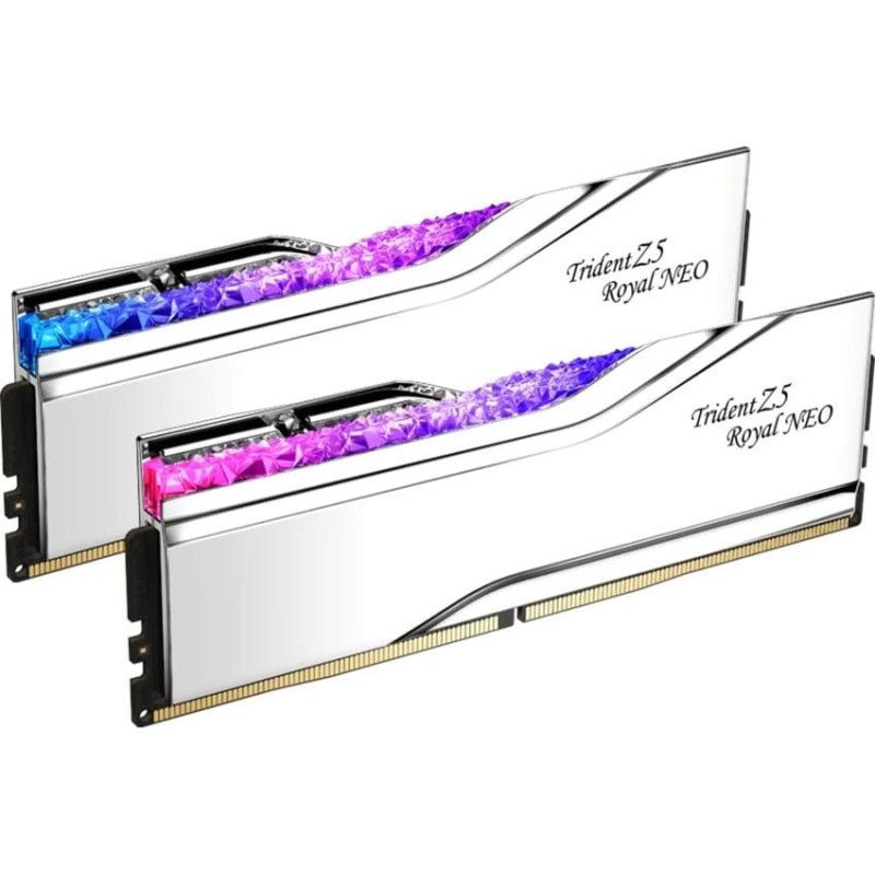 G.skill DDR5 - 32GB - 6400 - CL - 32 (2x 16 GB) Dual Kit, memory (silver, F5-6400J3239G16GX2-TR5NS, Trident Z5 Royal Neo, AMD EXPO)
