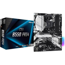 Asrock Mainboard|ASROCK|AMD B550|SAM4|ATX|2xPCI-Express 3.0 1x|1xPCI-Express 3.0 16x|2xM.2|1xPCI-Express 4.0 16x|Memory DDR4|Memory slots 4|1x15pin D-sub|1xHDMI|1xUSB type C|5xUSB 3.2|1xPS/2|1xRJ45|3xAudio port|B550PRO4