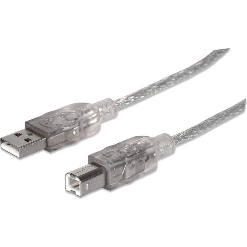 Manhattan USB cable Manhattan USB-A - USB-B 1.8 m Silver (333405)