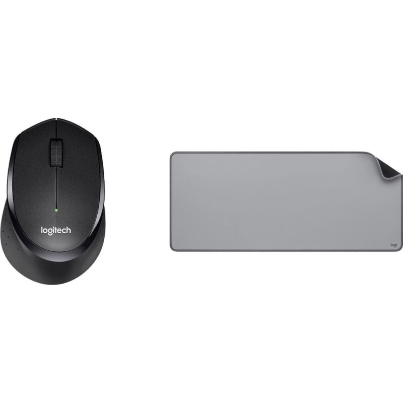 Logitech Mysz Logitech B330 Silent Plus (910-004913) + Studio Series - MID GREY (956-000052)