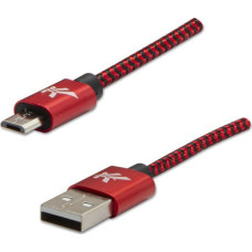 Logo USB cable Logo USB-A - microUSB 2 m Black-red