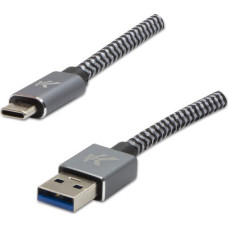 Logo USB cable Logo USB-A - USB-C 2 m Grey