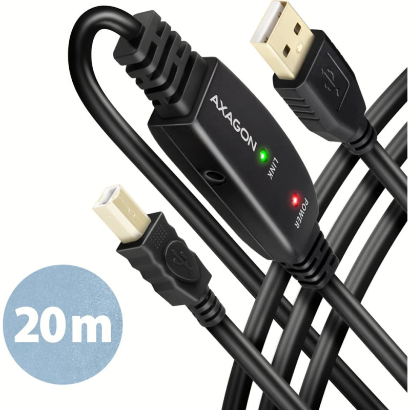 Axagon CABLE USB2.0 A-M/B-M ACTIVE/20M ADR-220B AXAGON