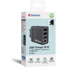 Verbatim USB Wall Charger 30W 1xUSB-C PD 3xUSB-A schwarz 49700