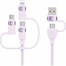 Usams Kabel USB Usams USB-A - 2x USB-C + Lightning + microUSB 2 m Czarny