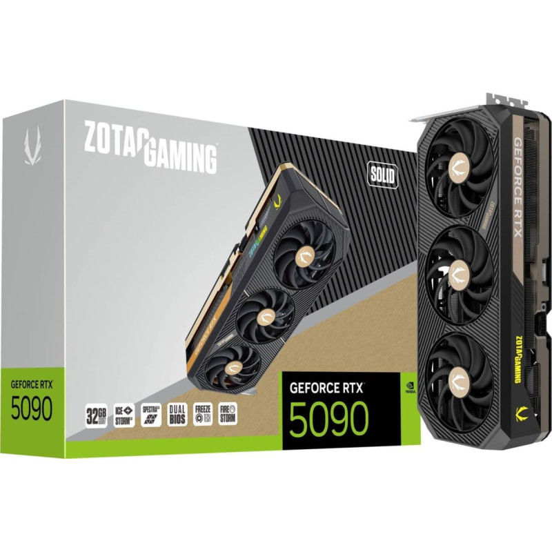 Zotac GeForce RTX 5090 SOLID, graphics card DLSS 4, 3x DisplayPort, 1x HDMI 2.1