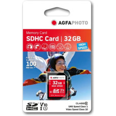 Agfaphoto SDHC Card 32GB High Speed Class 10 UHS I U1 V10