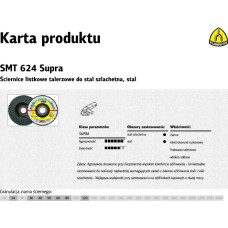 Klingspor ŚCIERNICA LISTKOWA WYPUKŁA SMT624 SUPRA 125mm gr. 80