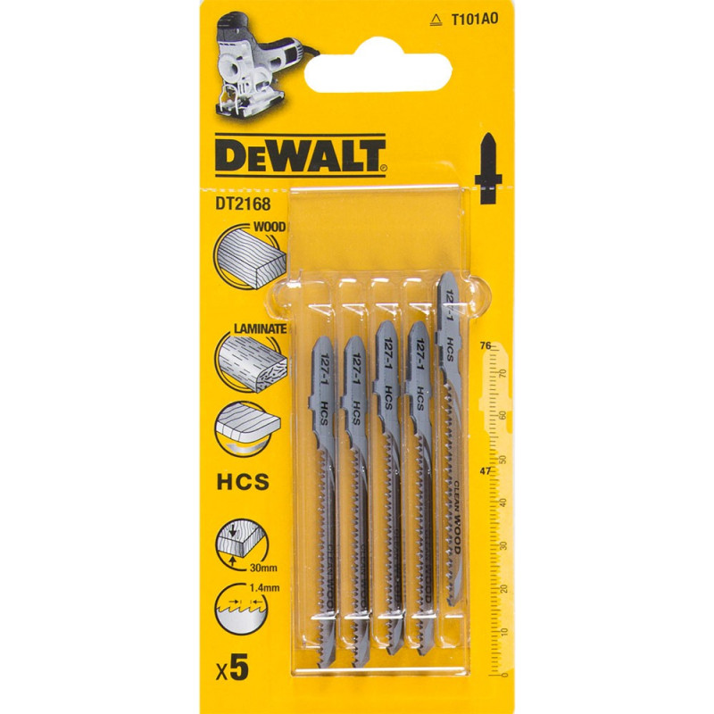 Dewalt BRZESZCZOT DO WYRZYNARKI  76x1,4mm T101AO DREWNO/LAMINAT /5szt.