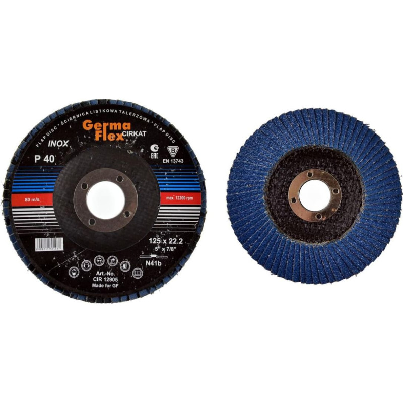 Germaflex ŚCIERNICA LISTKOWA METAL CYRKON 125 gr. 60 INOX