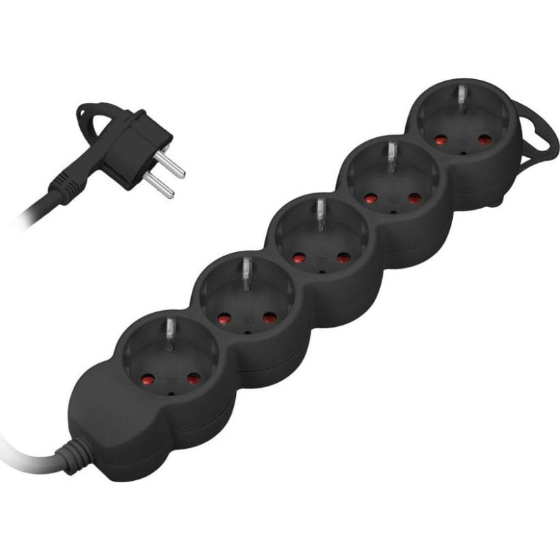 Orno PRZEDŁUŻACZ 5X GNIAZD 3m  H05VV-F 3x1,0mm CZARNY