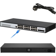 Extralink Chiron Pro | PoE Switch | 24x RJ45 1000Mb/s PoE, 4x SFP+, L3, managed, 370W